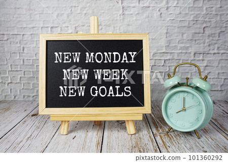 New Monday New Week New Goals text message motivational and inspiration quote 101360292
