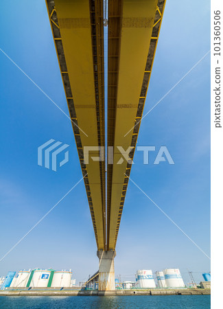 “青森縣”橫跨新田川河口的八戶大橋和八戶市 101360506