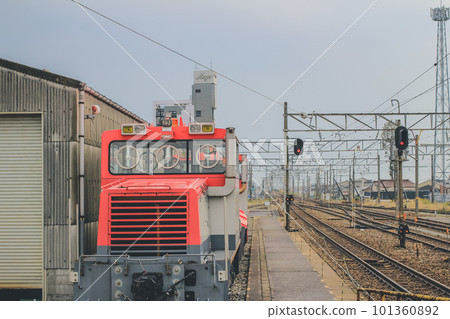 a japanese train on snow track, japan 30 Oct 2013 a japanese train on snow track, japan 30 Oct 2013 101360892