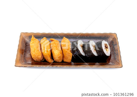 Handmade Sukeroku sushi on a plate [white background/clipping] 101361296