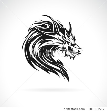 Vector of a dragon head design on white background. Easy editable layered vector illustration. Animals. Vector of a dragon head design on white background. Easy editable layered vector illustration. Animals. 101361517
