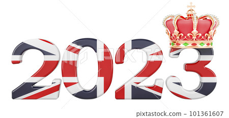 Coronation 2023 in the United Kingdom concept, 3D rendering Coronation 2023 in the United Kingdom concept, 3D rendering 101361607