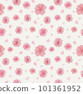 Seamless pattern with beautiful tender watercolor sakura flowers and petals, 101361952