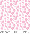 Seamless pattern with geometrical pink sakura flowers 101361955