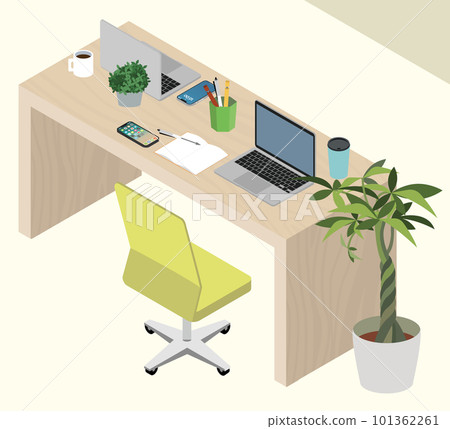 desk with laptop desk with laptop 101362261