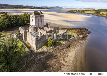 Aerial view of Castle Dow and Sheephaven Bay in Creeslough - County Donegal, Ireland 101363068