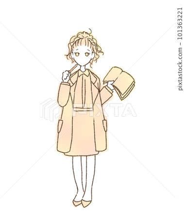 一個女人拿著一本書 101363221