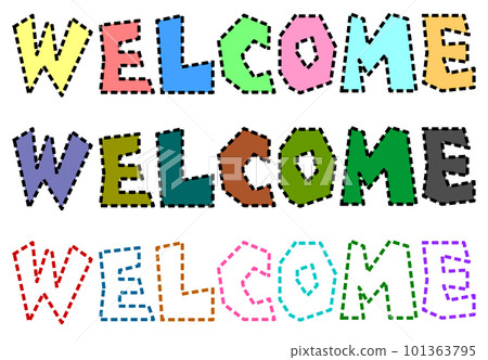 用彩色字母表示歡迎的插圖 101363795