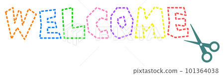 用彩色字母表示歡迎的插圖 101364038