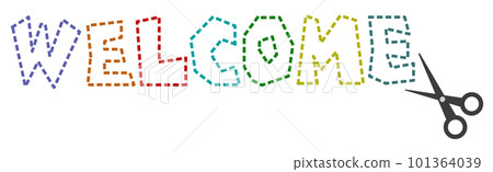 用彩色字母表示歡迎的插圖 用彩色字母表示歡迎的插圖 101364039