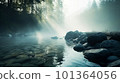 Hot spring with light 101364056