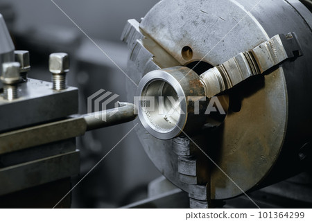 Type of metal processing lathe part. Industrial background.. 101364299