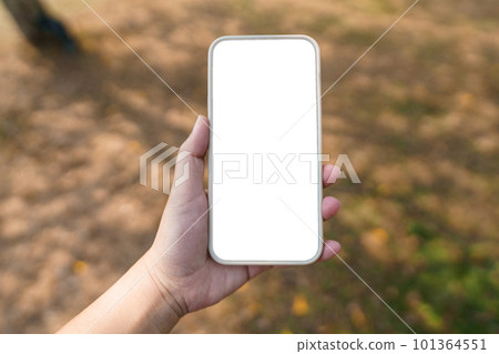 .Close up of women's hands holding cell telephone blank copy space screen. smart phone with technology concept .Close up of women's hands holding cell telephone blank copy space screen. smart phone with technology concept 101364551