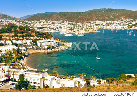 Panoramic view of Bodrum city, Turkey and Saint Peter Castle and marina. Summer landscape Panoramic view of Bodrum city, Turkey and Saint Peter Castle and marina. Summer landscape 101364967