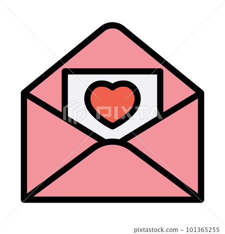 Love letter color line icon 101365255