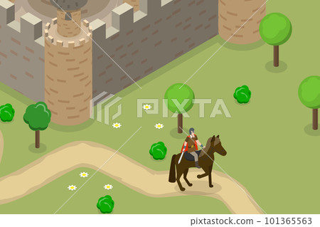3D Isometric Flat Vector Conceptual Illustration of Medieval Knight 3D Isometric Flat Vector Conceptual Illustration of Medieval Knight 101365563