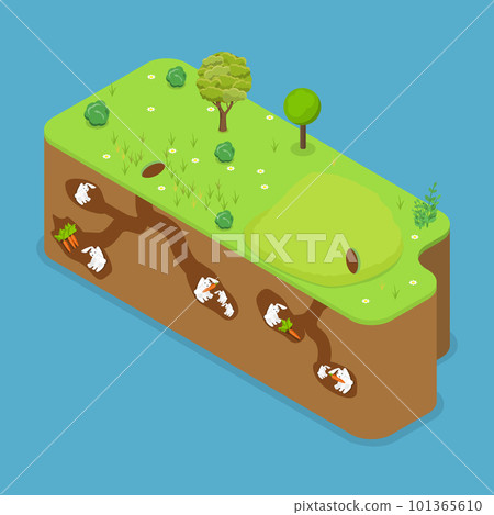 3D Isometric Flat Vector Conceptual Illustration of Rabbit Family 3D Isometric Flat Vector Conceptual Illustration of Rabbit Family 101365610
