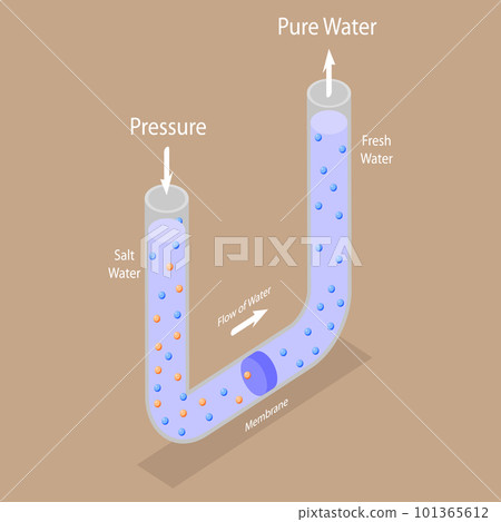 3D Isometric Flat Vector Conceptual Illustration of Reverse Osmosis 101365612