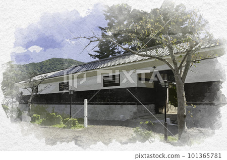 Watercolor-style Iwakuni Former Yoshikawa Residence Umayamon, Iwakuni City, Yamaguchi Prefecture 101365781