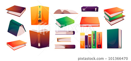 Books collection. Pile of college textbooks, paper book with cover, study reading education concept. Vector different colorful books illustration Books collection. Pile of college textbooks, paper book with cover, study reading education concept. Vector different colorful books illustration 101366470