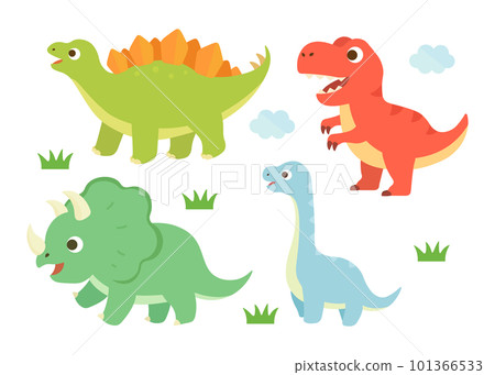 Cute dinosaur illustration set Cute dinosaur illustration set 101366533