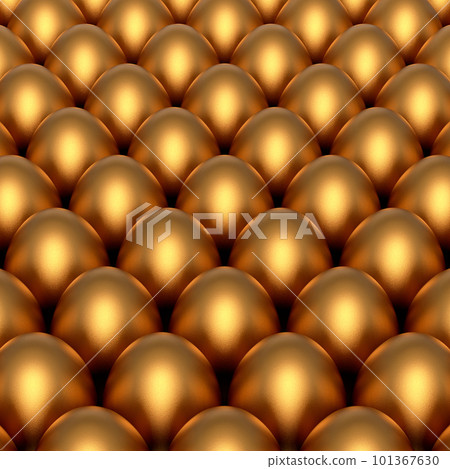 Heap of farm raw organic gold chicken eggs, abstract background 101367630