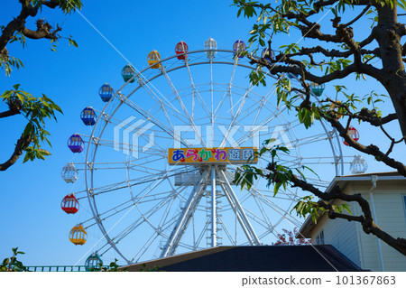 Arakawa amusement park and blue sky Arakawa amusement park and blue sky 101367863