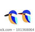 Illustration of a pair of cute kingfishers 101368064