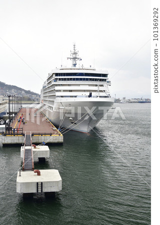 Shoot the scenery of the cruise ship Silver Muse anchored at Hakodate Port in Hokkaido in spring Shoot the scenery of the cruise ship Silver Muse anchored at Hakodate Port in Hokkaido in spring 101369292
