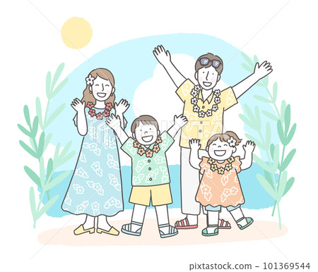 享受海外旅行的家庭 享受海外旅行的家庭 101369544