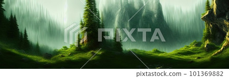 coniferous forest. Cute winter repeating landscape. Horizontal view of winter forest. nordic landscape coniferous forest. Cute winter repeating landscape. Horizontal view of winter forest. nordic landscape 101369882
