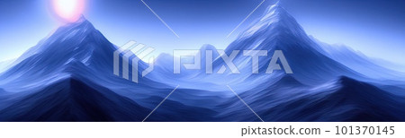 Minimal dark textured mountain landscape background. modern wallpaper. Simple graphic banner illustration. Panorama of silhouettes of mountains in the fog. Minimal dark textured mountain landscape background. modern wallpaper. Simple graphic banner illustration. Panorama of silhouettes of mountains in the fog. 101370145