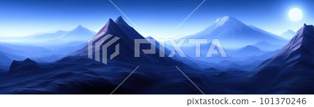 Minimal dark textured mountain landscape background. modern wallpaper. Simple graphic banner illustration. Panorama of silhouettes of mountains in the fog. Minimal dark textured mountain landscape background. modern wallpaper. Simple graphic banner illustration. Panorama of silhouettes of mountains in the fog. 101370246