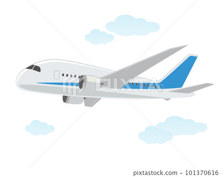 一架飛行的飛機的插圖 101370616