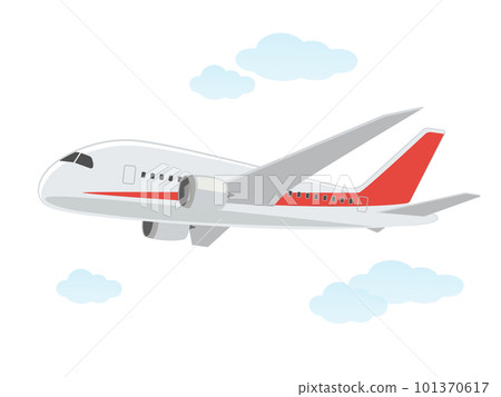 一架飛行的飛機的插圖 101370617