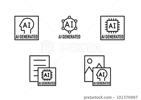 AI GENERATED icon set icons for content generated by AI 101370997