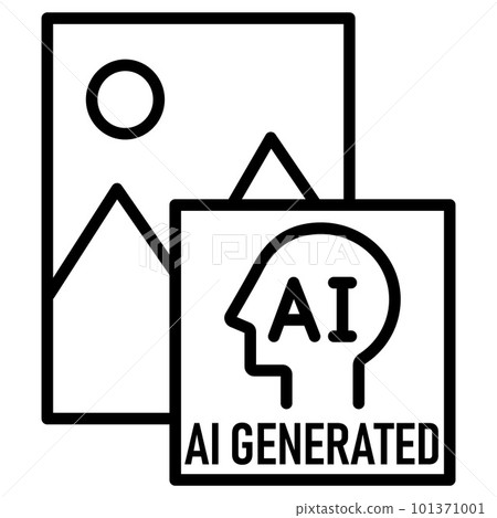 AI GENERATED icon AI 生成的內容的圖標 101371001