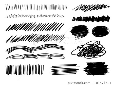 用黑色墨水書寫的線條材料集 101371604