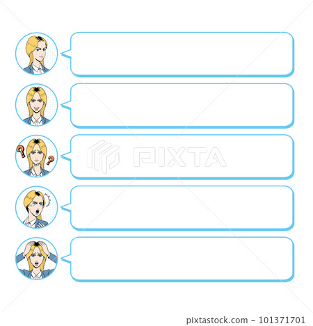 American comic touch business woman's speech bubble 101371701