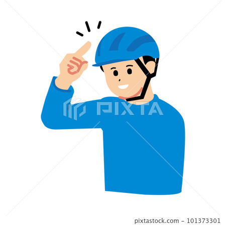 Person pointing to helmet No main line Person pointing to helmet No main line 101373301
