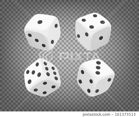 White dice isolated on transparent background. 3d vector clipart White dice isolated on transparent background. 3d vector clipart 101373513