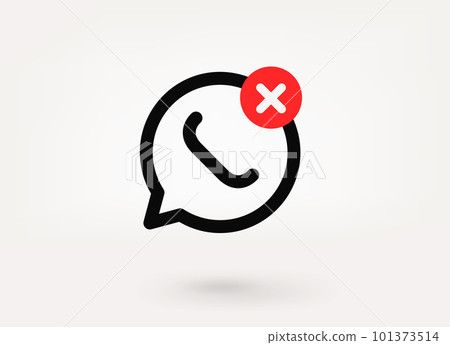 Speech cloud pictogram with ban mark. 3d vector icon 101373514