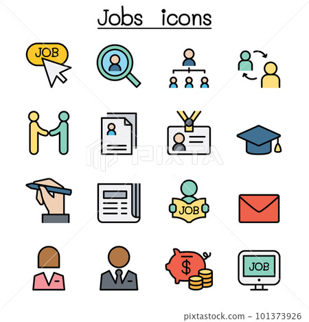 Job color line icon set 101373926