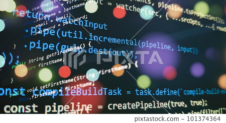 Closeup developing programming and coding technologies. Developer working on web sites codes in office. 101374364