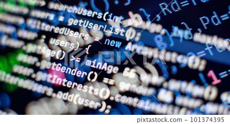 Abstract computer script code. New technology revolution. 101374395