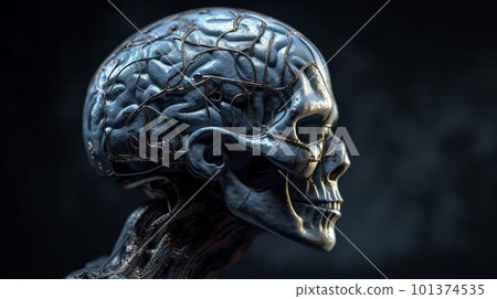 人工智能機器人/機械大腦的形象(生成人工智能) 人工智能機器人/機械大腦的形象(生成人工智能) 101374535
