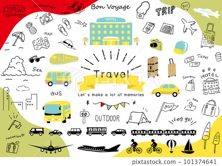 Illustration material collection that is easy to use for travel 101374641