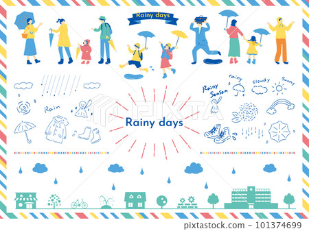 在雨季易於使用的插圖 在雨季易於使用的插圖 101374699