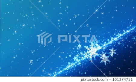 Snowflakes and glitter flutter on a colored background 101374751