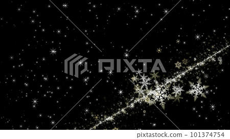 Snowflakes and glitter flutter on a colored background 101374754